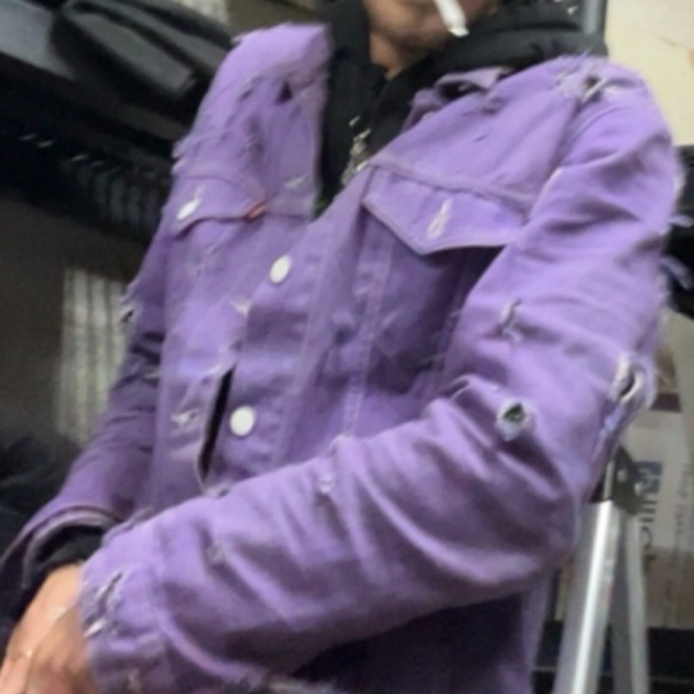 distressed levi’s jacket